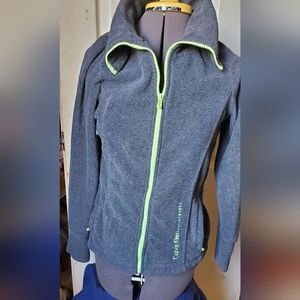 Calvin Klein performance fleece jacket gray and lime.. xs
